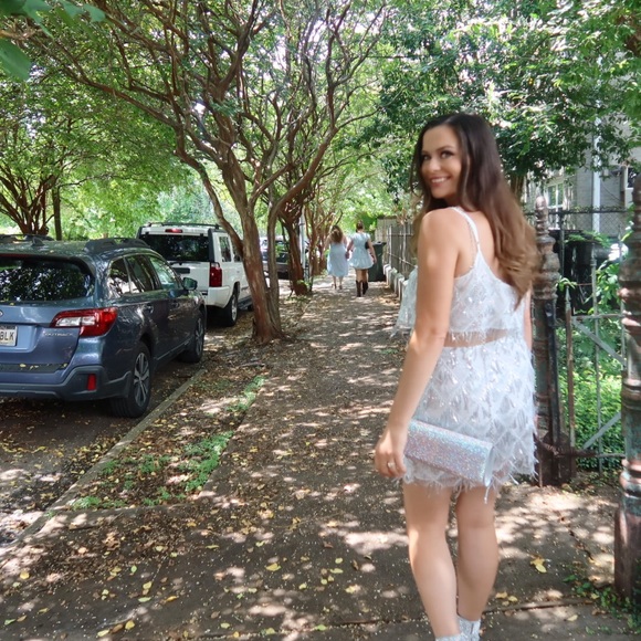 Showpo two piece set - sparkly crop tank and skirt - Picture 2 of 3